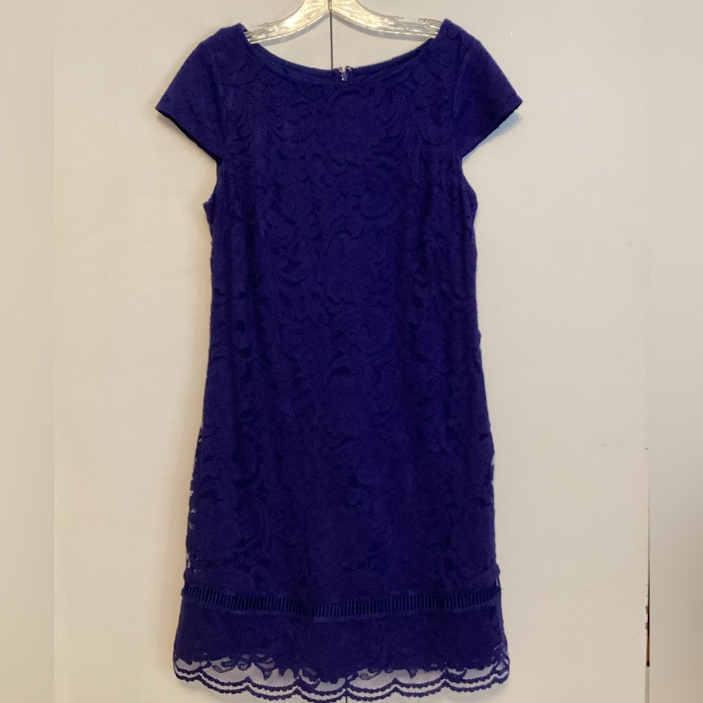 Vince Camuto Blue Lace Midi Dress Size  Elegant